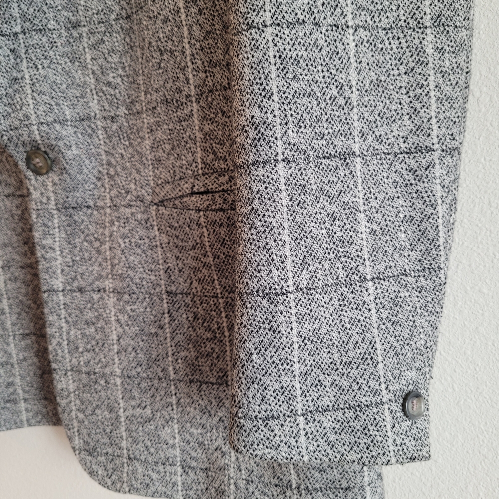 Vintage Sears Classic Gray Plaid Wool Men's Blazer - Picture 3 of 7